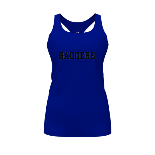 [CUS-DFW-RCBK-PER-RYL-FYS-LOGO2] Racerback Tank Top (Female Youth S, Royal, Logo 2)