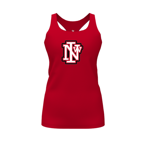 [CUS-DFW-RCBK-PER-RED-FYS-LOGO1] Racerback Tank Top (Female Youth S, Red, Logo 1)