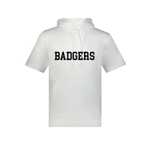 [6871.005.S-LOGO2] Men's Dri Fit Short Sleeve Hoodie (Adult S, White, Logo 2)