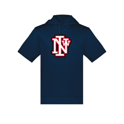 [6871.065.S-LOGO1] Men's Dri Fit Short Sleeve Hoodie (Adult S, Navy, Logo 1)