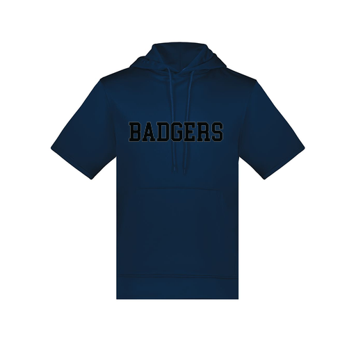 [6871.065.S-LOGO2] Men's Dri Fit Short Sleeve Hoodie (Adult S, Navy, Logo 2)