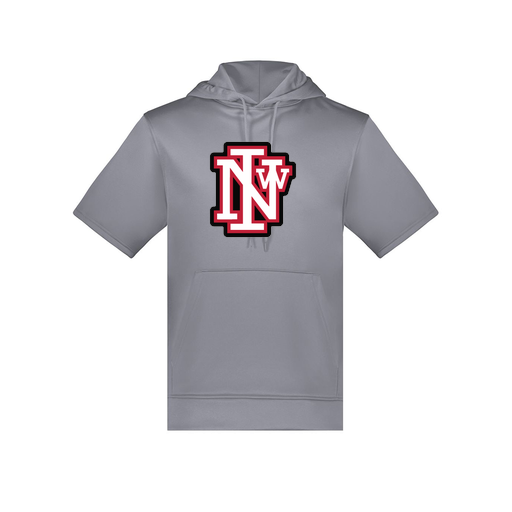 [6871.059.S-LOGO1] Men's Dri Fit Short Sleeve Hoodie (Adult S, Gray, Logo 1)