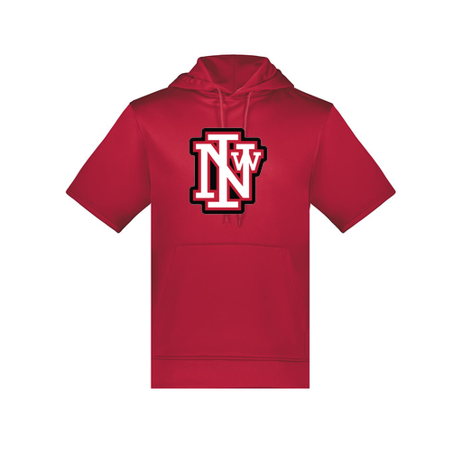 [6871.083.S-LOGO1] Men's Dri Fit Short Sleeve Hoodie (Adult S, Red, Logo 1)