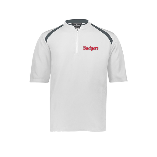 [229581-AS-WHT-LOGO3] Men's Dugout Short Sleeve Pullover (Adult S, White, Logo 3)