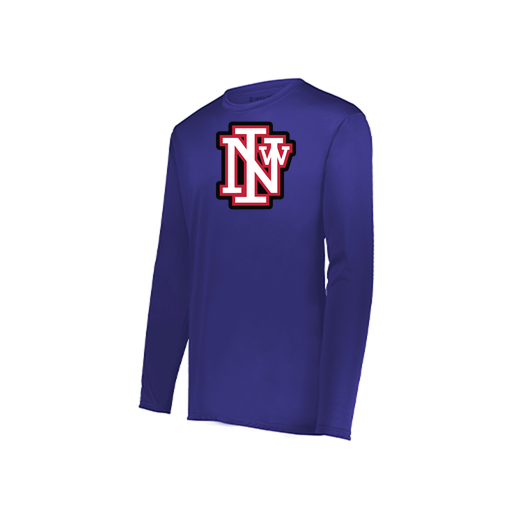 [222823.747.S-LOGO1] Youth LS Smooth Sport Shirt (Youth S, Purple, Logo 1)