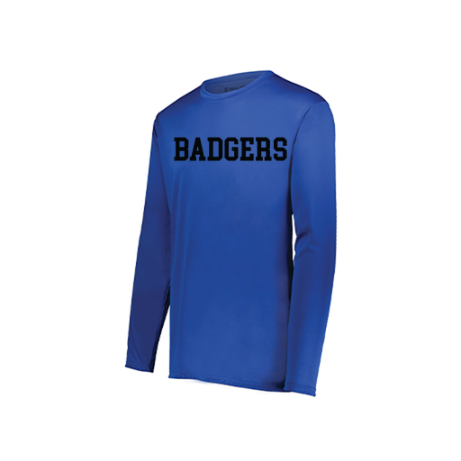 [222823.060.S-LOGO2] Youth LS Smooth Sport Shirt (Youth S, Royal, Logo 2)