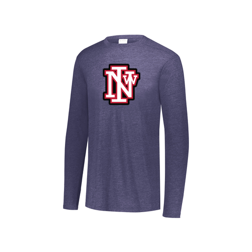 [FTLCUBNV-YS-LOGO1] Decker Youth Tri-Blend T-Shirt - Long Sleeve (Youth S, Navy, Logo 1)