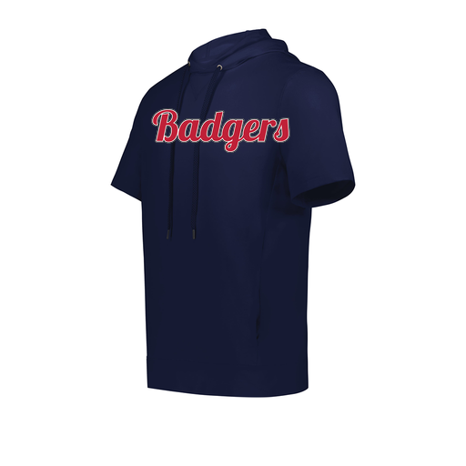 [222605.065.S-LOGO3] YOUTH VENTURA SOFT KNIT SHORT SLEEVE HOODIE (Youth S, Navy, Logo 3)