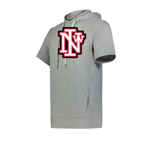 [222605-SIL-YS-LOGO1] YOUTH VENTURA SOFT KNIT SHORT SLEEVE HOODIE (Youth S, Silver, Logo 1)