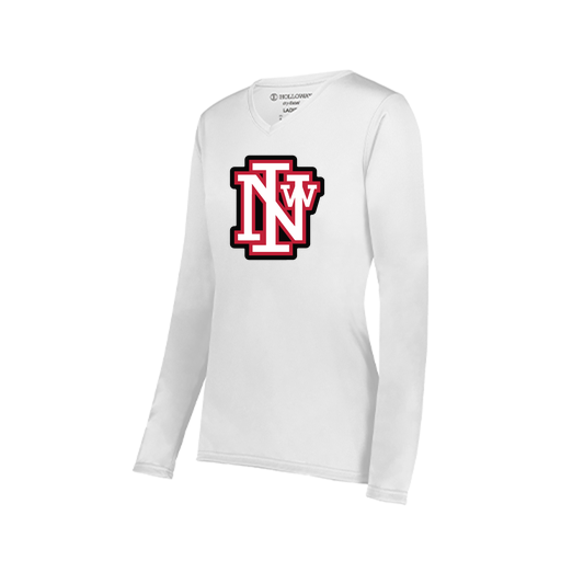 [222824.005.S-LOGO1] Ladies LS Smooth Sport Shirt (Female Adult S, White, Logo 1)