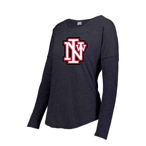 [FTLCUBNV-FAS-LOGO1] Decker Women's Tri-Blend T-Shirt - Long Sleeve (Female Adult S, Navy, Logo 1)