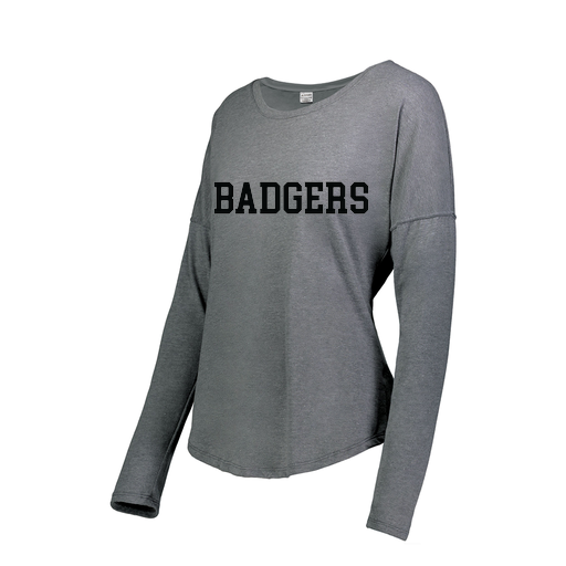 [FTLCUBGY-FAS-LOGO2] Ladies LS Ultra-blend T-Shirt (Female Adult S, Gray, Logo 2)